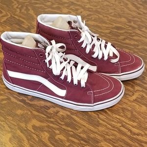 Vans Sk8-Hi Red Hi Top Skate Sneakers 8.5 m 10 w